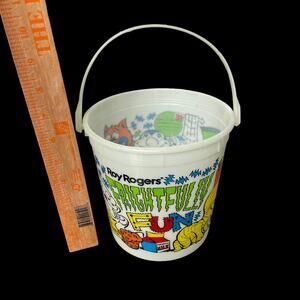 Vintage Halloween Glow In Dark Trick Treat Bucket Candy Pail 1995 Roy Rogers